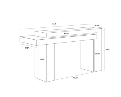 Herriot Concrete Outdoor Rectangular Console Table