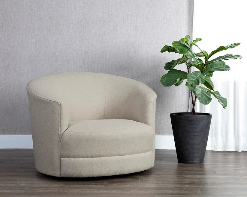 Grimaldi Fabric Upholstered Swivel Armchair