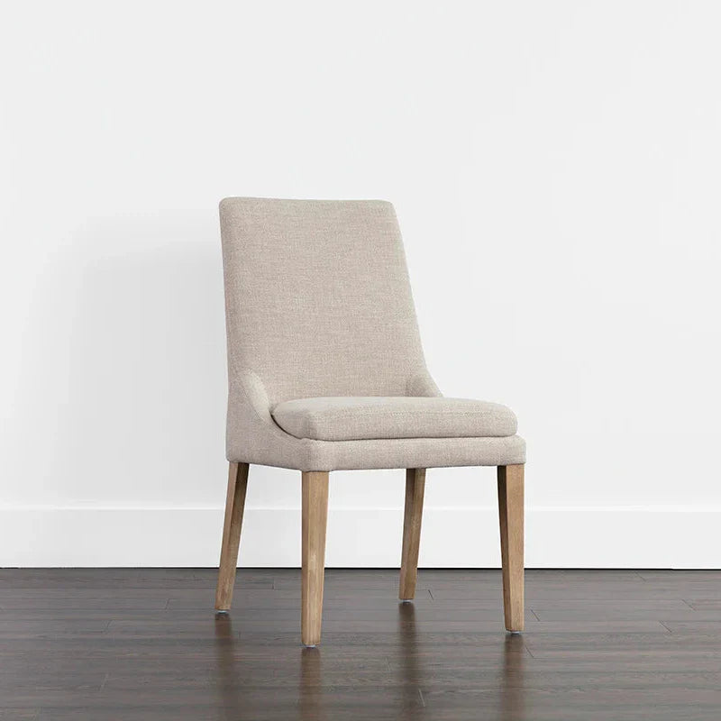 Elegant Rosine Dining Chair - Classic Comfort, Light Brown Legs