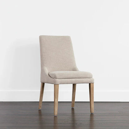 Elegant Rosine Dining Chair - Classic Comfort, Light Brown Legs