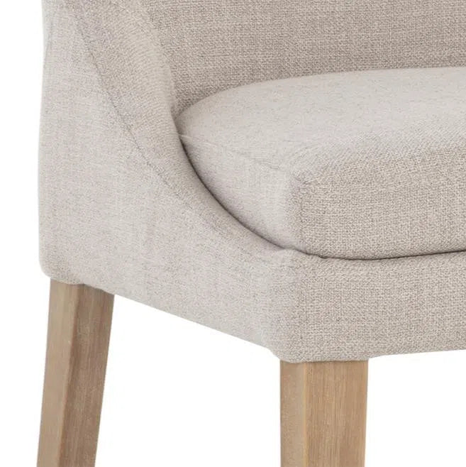 Elegant Rosine Dining Chair - Classic Comfort, Light Brown Legs