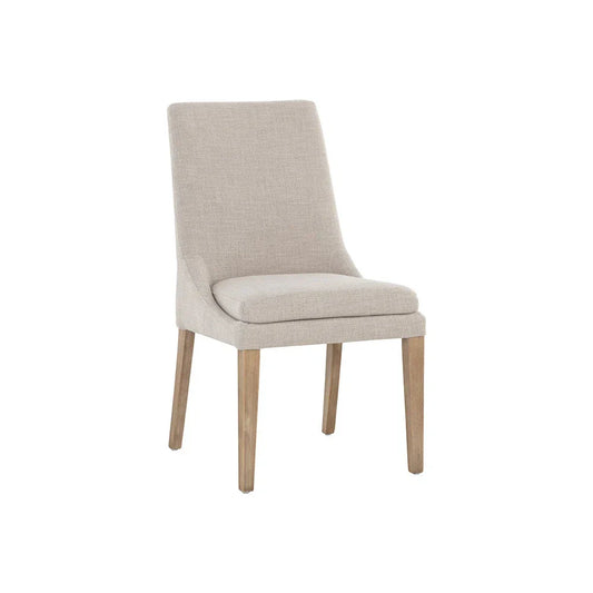 Elegant Rosine Dining Chair - Classic Comfort, Light Brown Legs