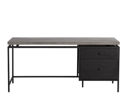 Norwood Desk Modern Concrete Top With Black Metal Frame