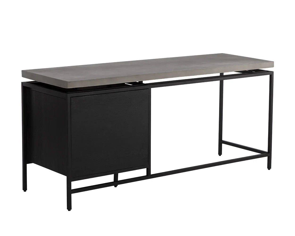 Norwood Desk Modern Concrete Top With Black Metal Frame