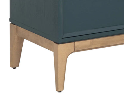 Rivero Highboard Teal With Ample Storage And Antique Brass