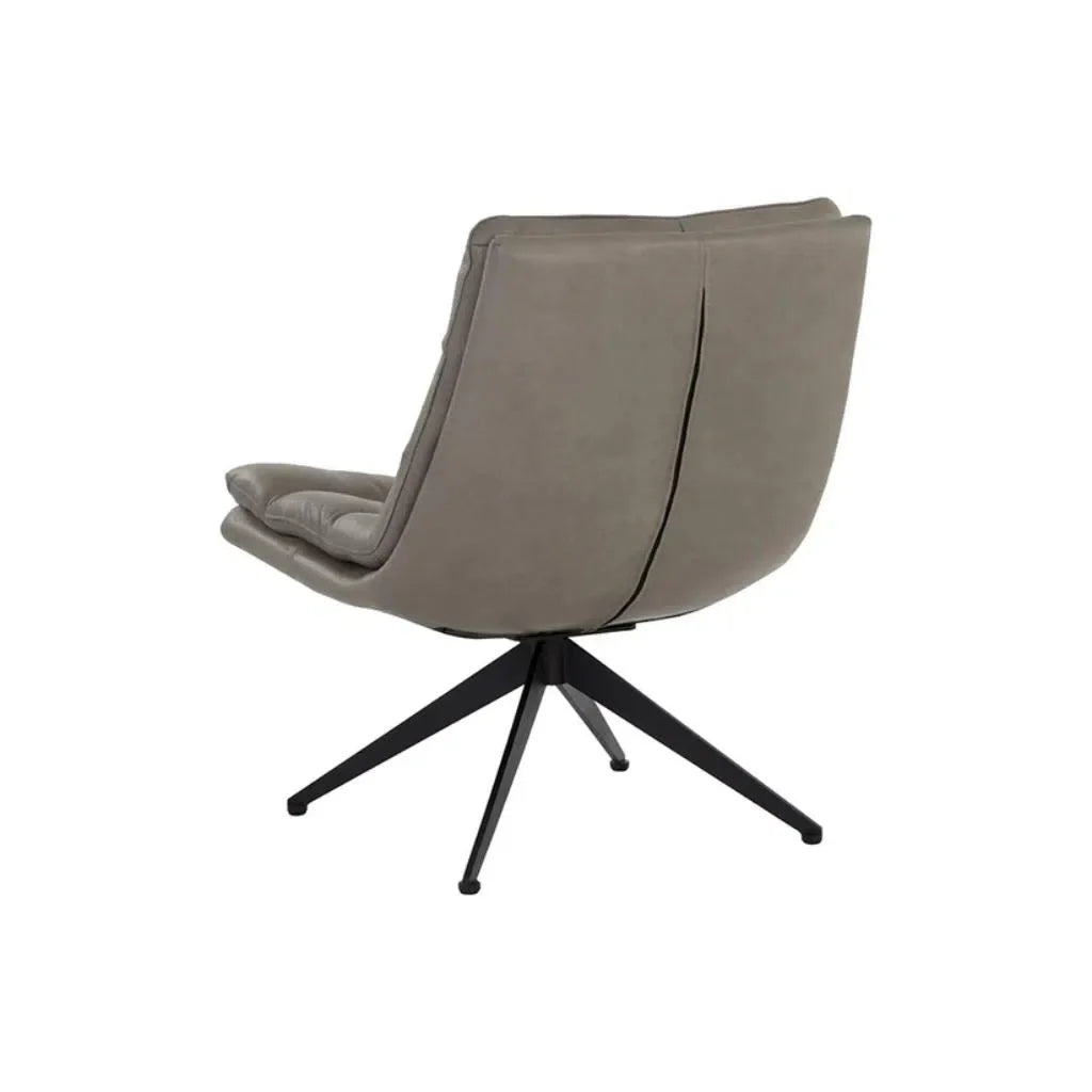 Keller Leather Upholstered Swivel Lounge Chair