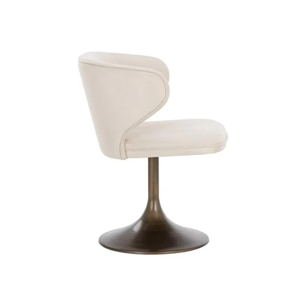 Simone Fabric Upholstered Swivel Dining Chair