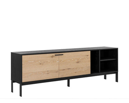 Rosso Media Console And Cabinet With Adjustable Shelves