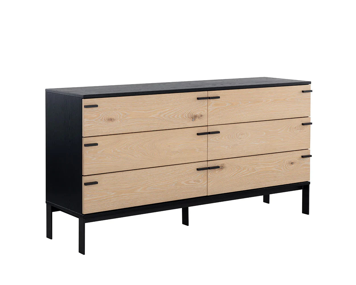 Rosso Dresser Modern Oak Wood With Soft Closing Drawers