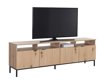 Ambrose Wooden Iron Modular Media Console And Cabinet