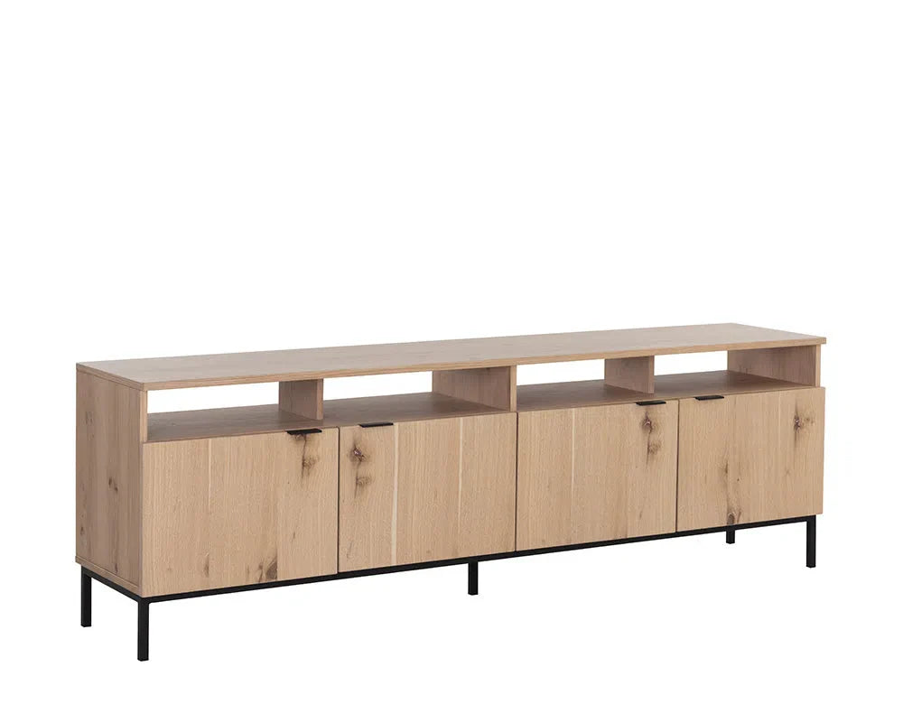 Ambrose Wooden Iron Modular Media Console And Cabinet