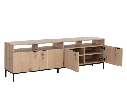 Ambrose Wooden Iron Modular Media Console And Cabinet