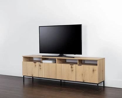 Ambrose Wooden Iron Modular Media Console And Cabinet