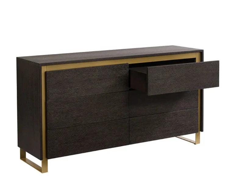 Alvaro Dresser With Push-To-Open Drawers In Grey