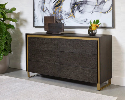 Alvaro Dresser With Push-To-Open Drawers In Grey