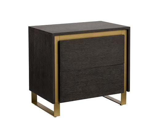 Alvaro Nightstand With Push-To-Open Drawers In Grey Wood