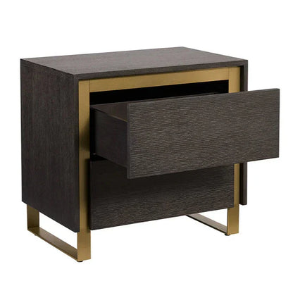 Alvaro Nightstand With Push-To-Open Drawers In Grey Wood