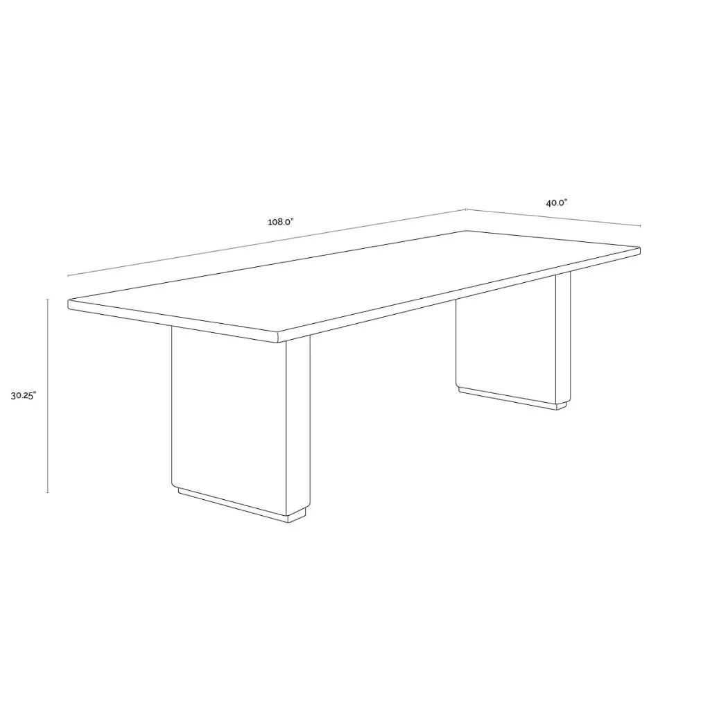 Riviera Natural Wood Outdoor Dining Table