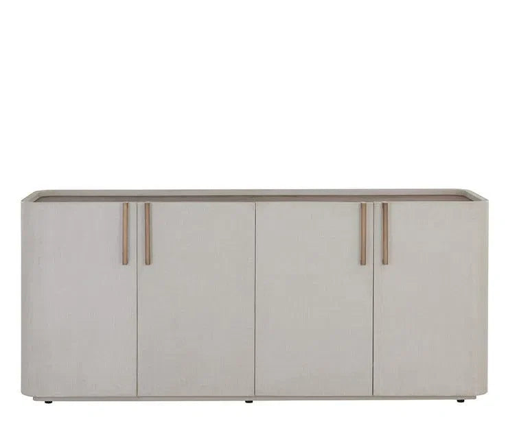 Jamille Sideboard Cream Faux Leather Soft Close Doors