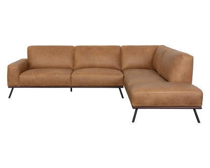 Brandi Sofa Chaise Camel Leather With Modern Elegance