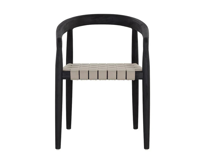 Cayman Dining Armchair Charcoal Solid Teak Wood Frame