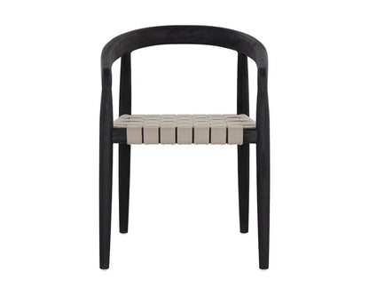 Cayman Dining Armchair Charcoal Solid Teak Wood Frame