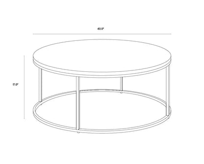 Enya Aluminum Topped Round Coffee Table