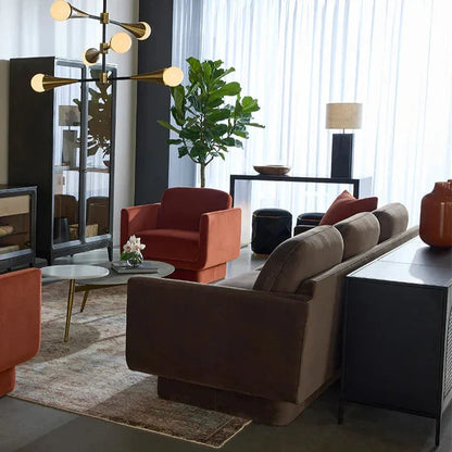 Monaro Console Table Black & Antique Brass