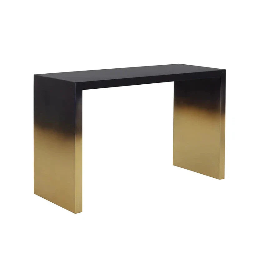 Monaro Console Table Black & Antique Brass