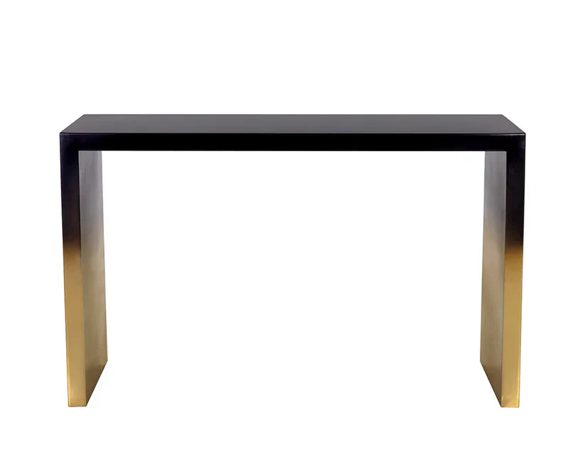 Monaro Console Table Black & Antique Brass