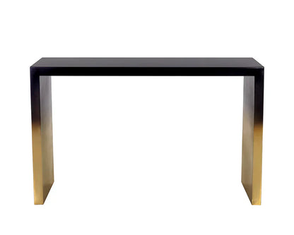 Monaro Console Table Black & Antique Brass