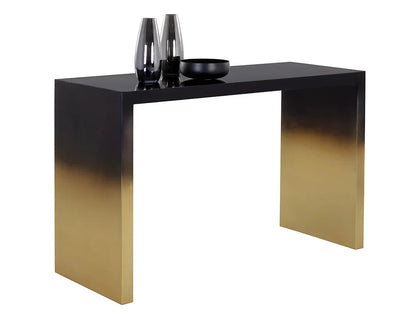 Monaro Console Table Black & Antique Brass