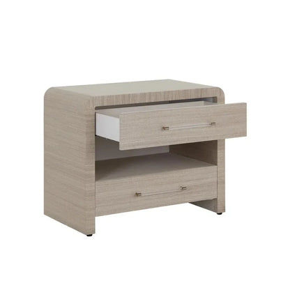 Atherton Wooden Framed Raffia Nightstand