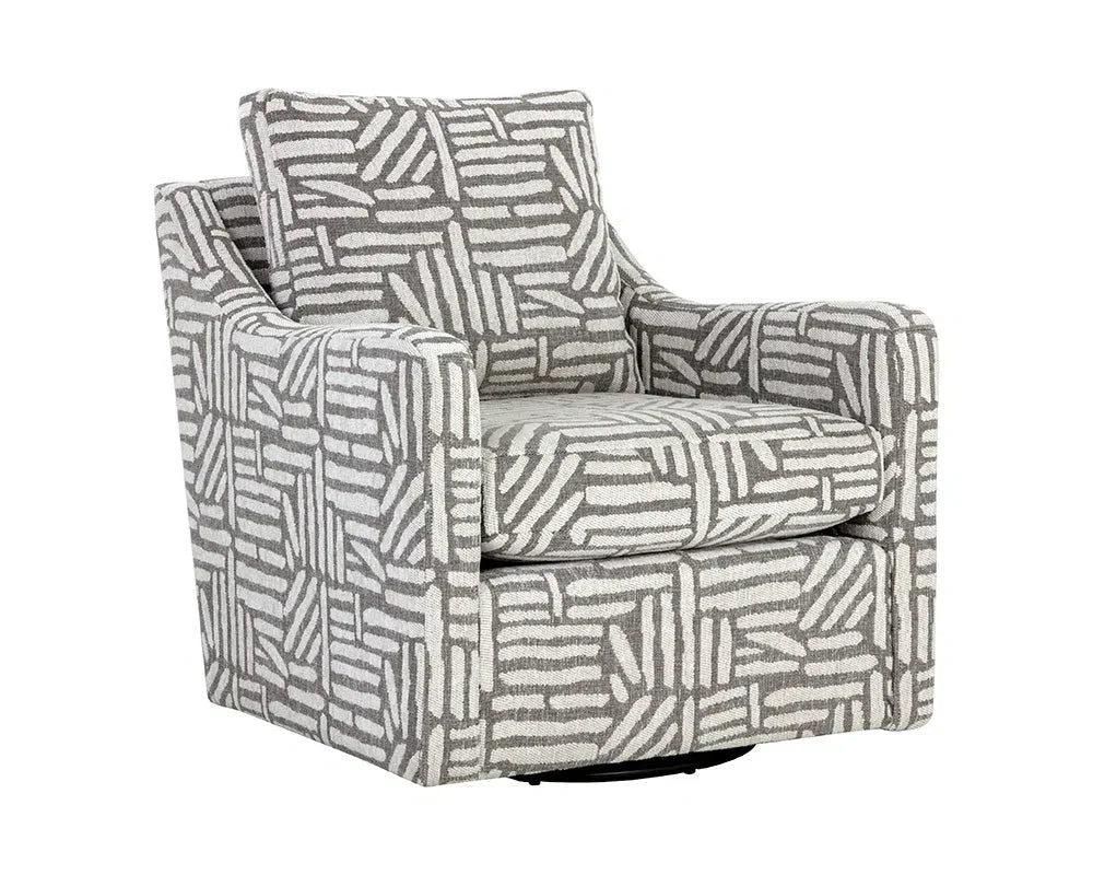 Brianna Fabric Upholstered Swivel Lounge Chair