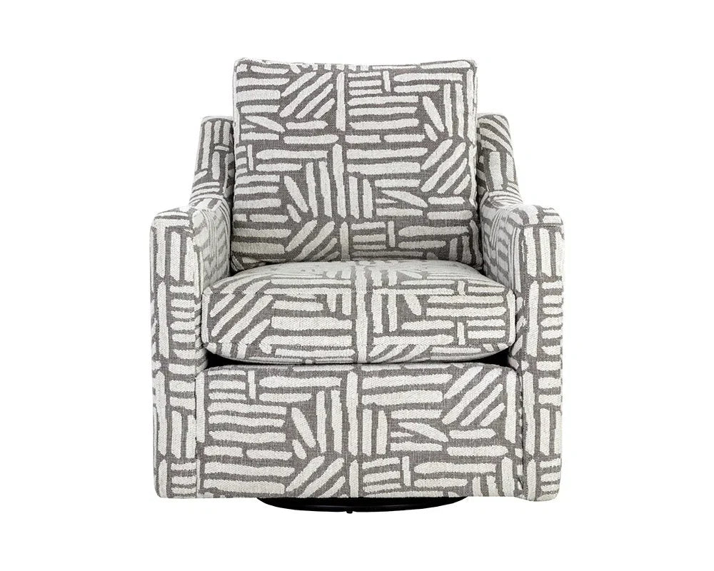 Brianna Fabric Upholstered Swivel Lounge Chair