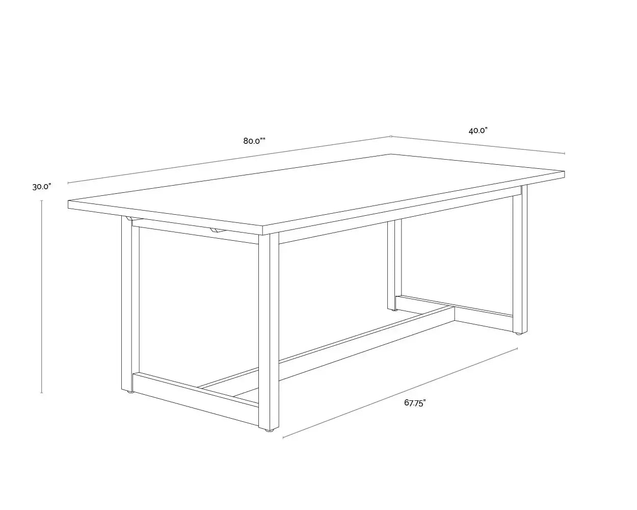 SUNPAN Geneve Aluminum Outdoor Dining Table