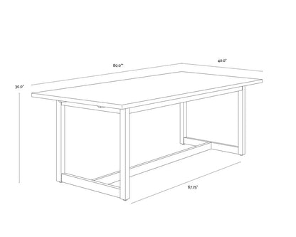 SUNPAN Geneve Aluminum Outdoor Dining Table