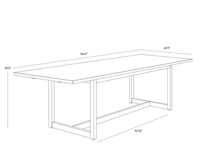 SUNPAN Geneve Aluminum Outdoor Dining Table