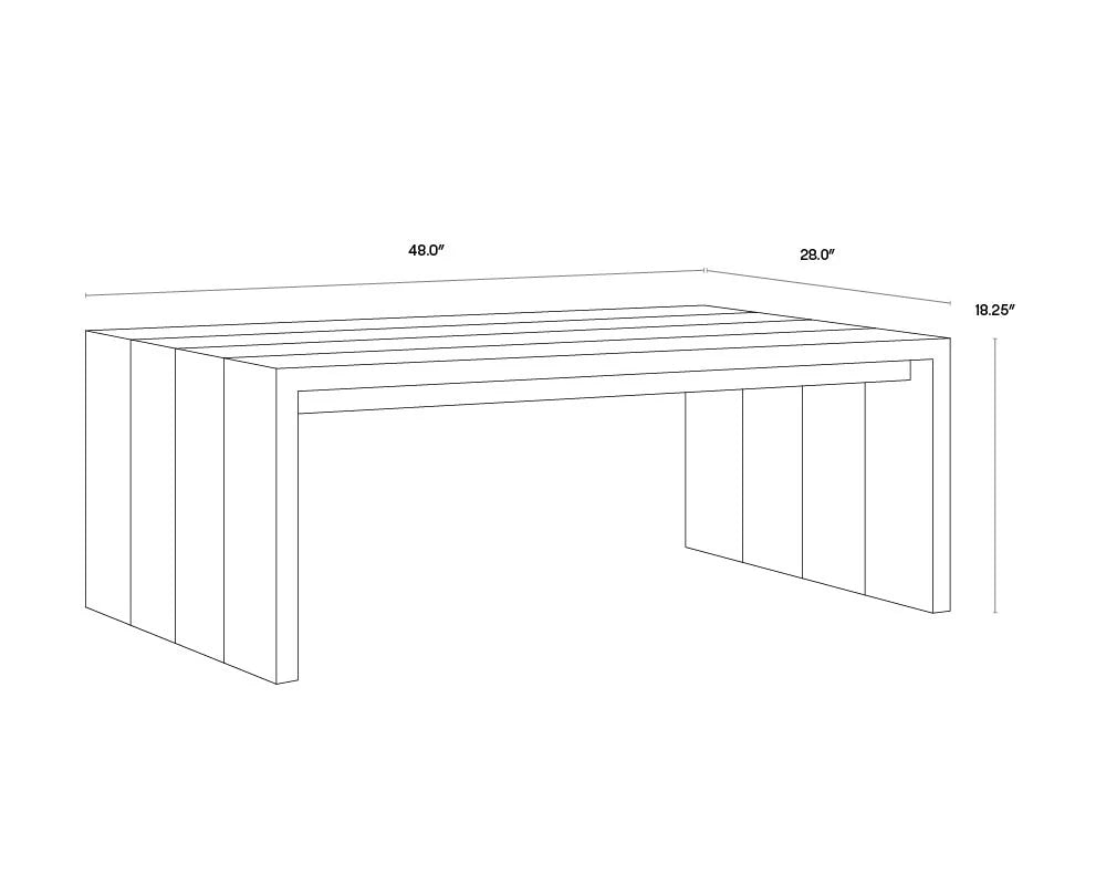 Viga Wooden Outdoor Rectangular Coffee Table