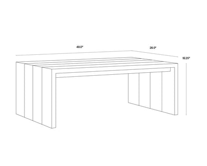 Viga Wooden Outdoor Rectangular Coffee Table