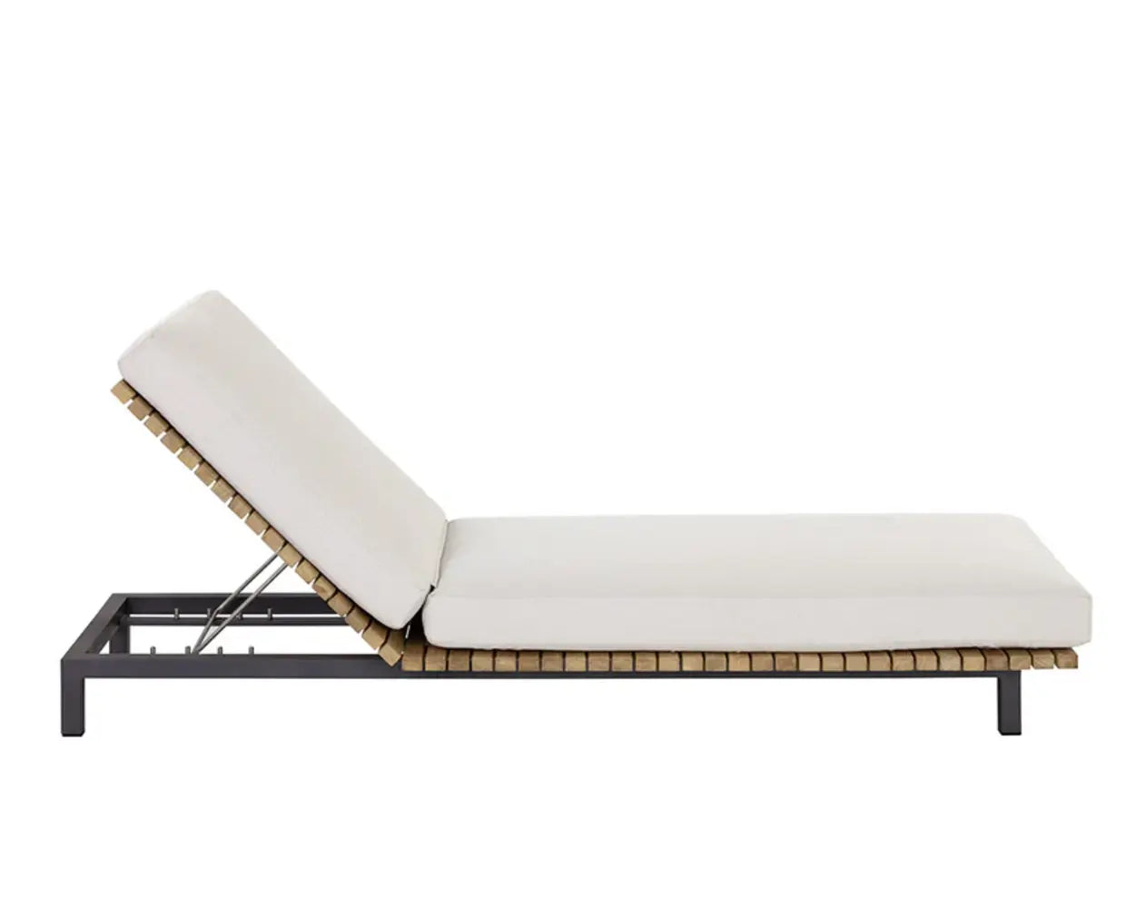 Geneve Cream Fabric Upholstered Outdoor Lounger