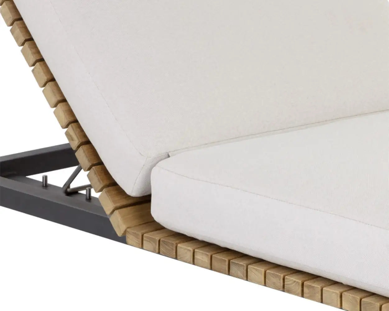 Geneve Cream Fabric Upholstered Outdoor Lounger