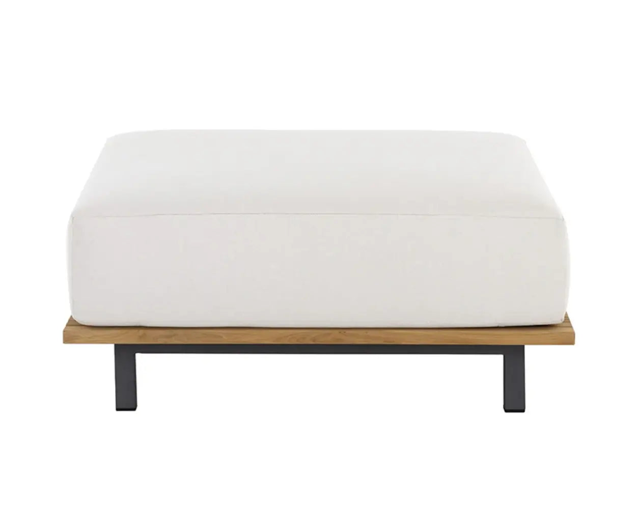 Geneve Cream Fabric Upholstered Outdoor Modular Ottoman