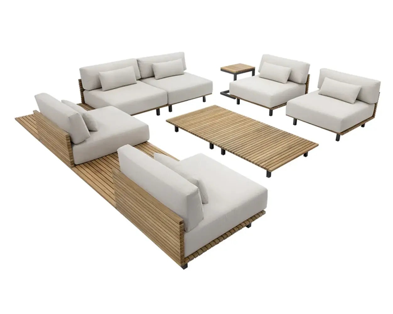 Geneve Aluminum Based Wooden Outdoor Coffee Table