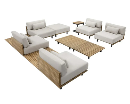 Geneve Aluminum Based Wooden Outdoor Coffee Table