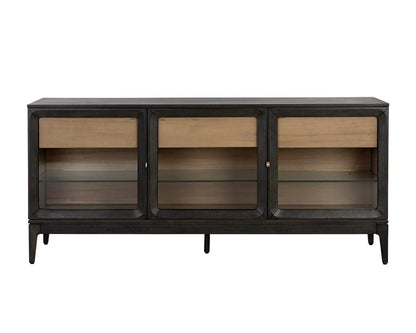 Cecilia Sideboard With Mid-Century Design And Glass Doors