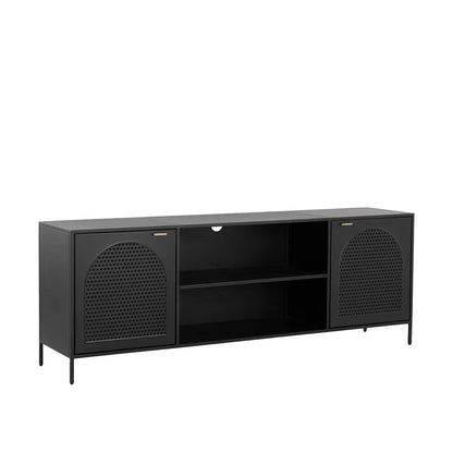 Aziza Media Console And Cabinet With Brass Handles