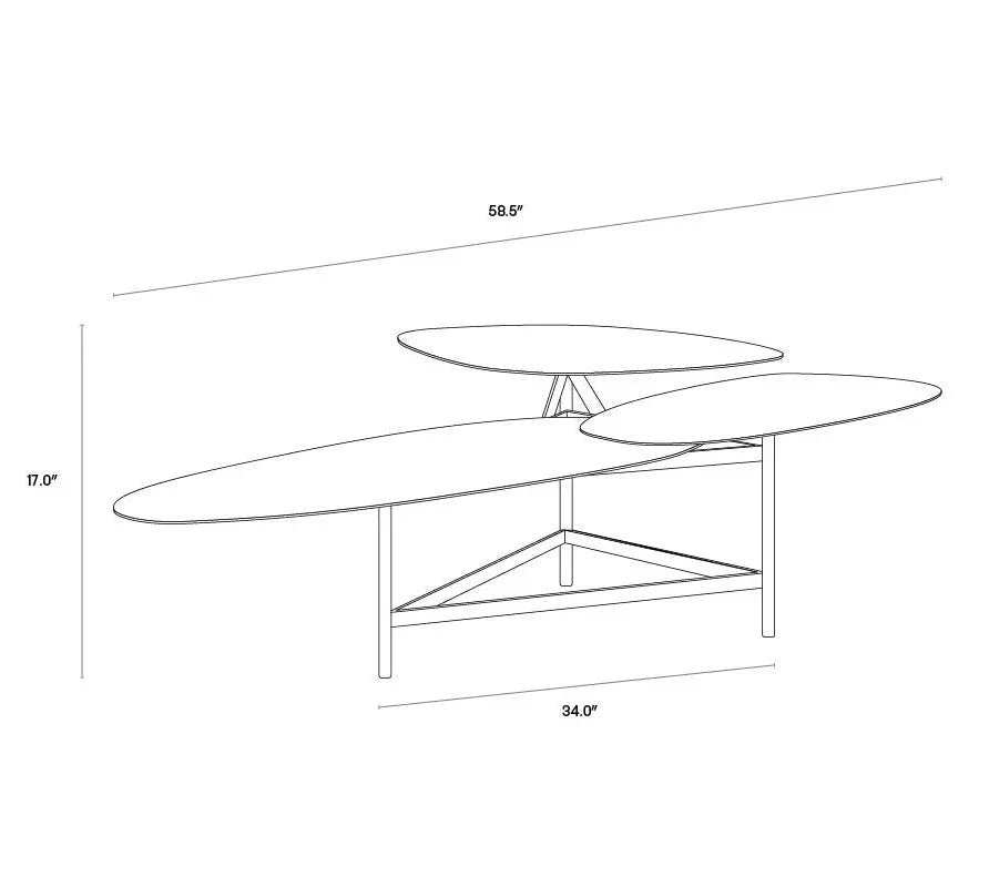 Houda Coffee Table With Unique Antique Brass Finish