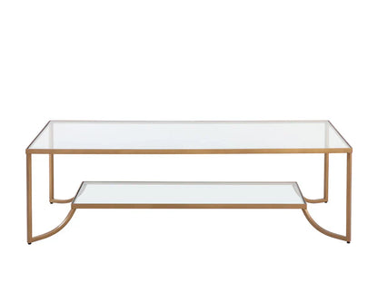 Kessler Coffee Table With Antique Gold Iron Frame