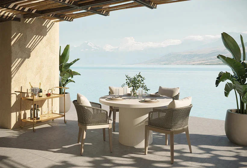 SUNPAN Nicolette Concrete Outdoor Round Dining Table